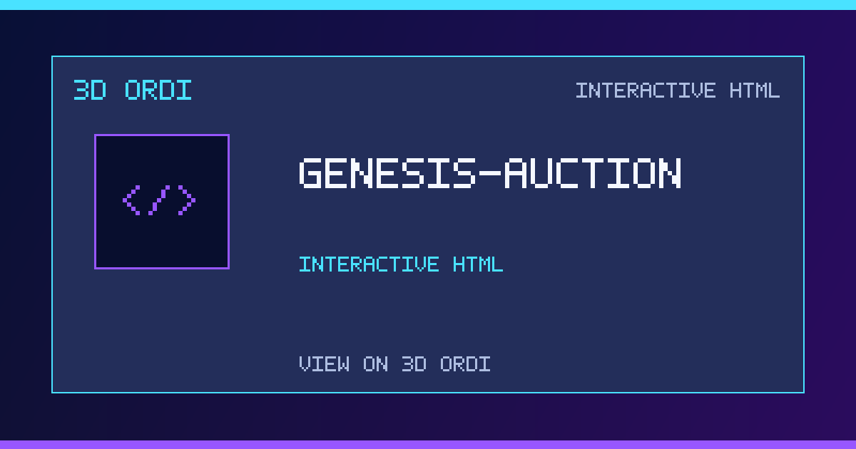 GENESIS-AUCTION | 3D Ordi